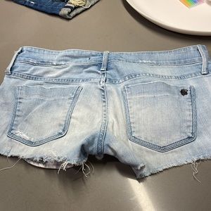 Light Blue Distressed Denim Shorts